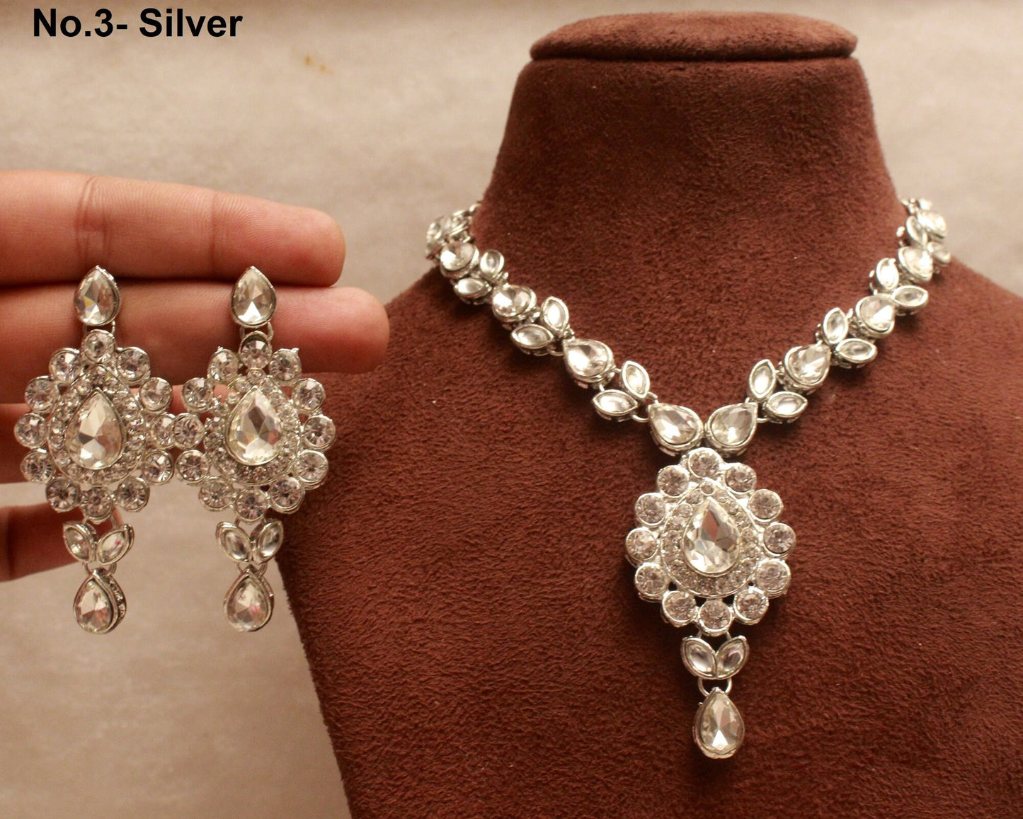 Gold  Kundan necklace Set/Gold/Silver/firoji/red  Indian Wedding Bridal Ethnic Jewellery NecklaceSet/Indian jewellery kundan sets