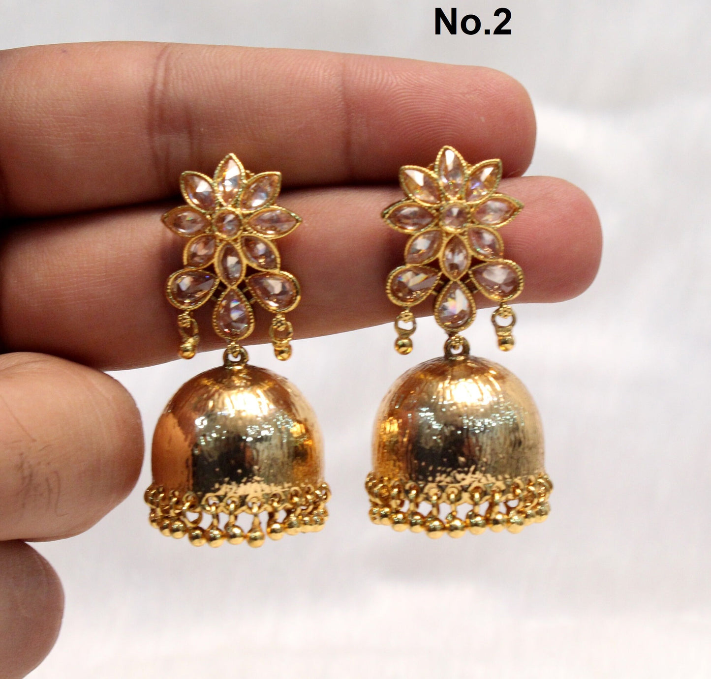 Indian Jewellery/Jhumka Bollywood Indian Gold Kundan Earrings Jewelry/Pearl Jhumka Set/Punjabi Indian Jewellery/Muslim Punjabi Jhumki Set