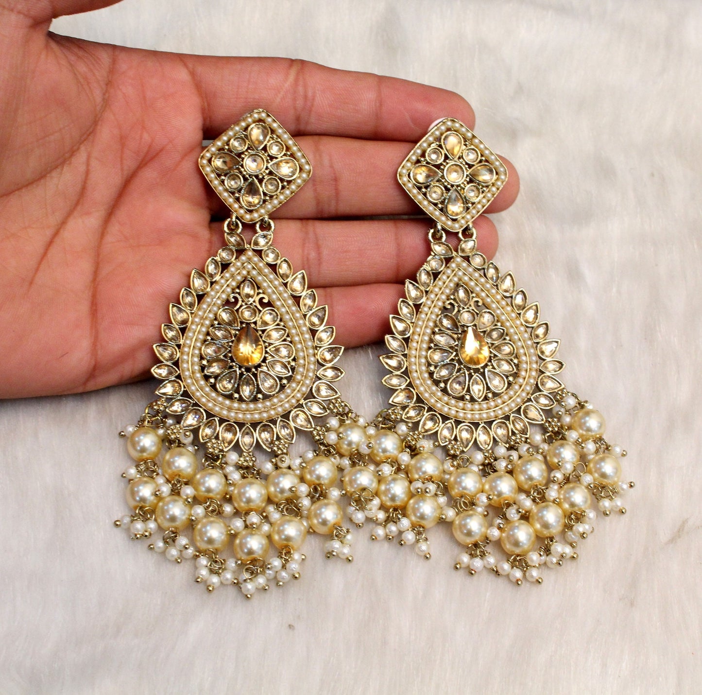 Indian Jewellery/Indian Earrings Set/dark gold ,yellow, mint, dark pink, green  chand balli  Earrings Set tinku Jewellery