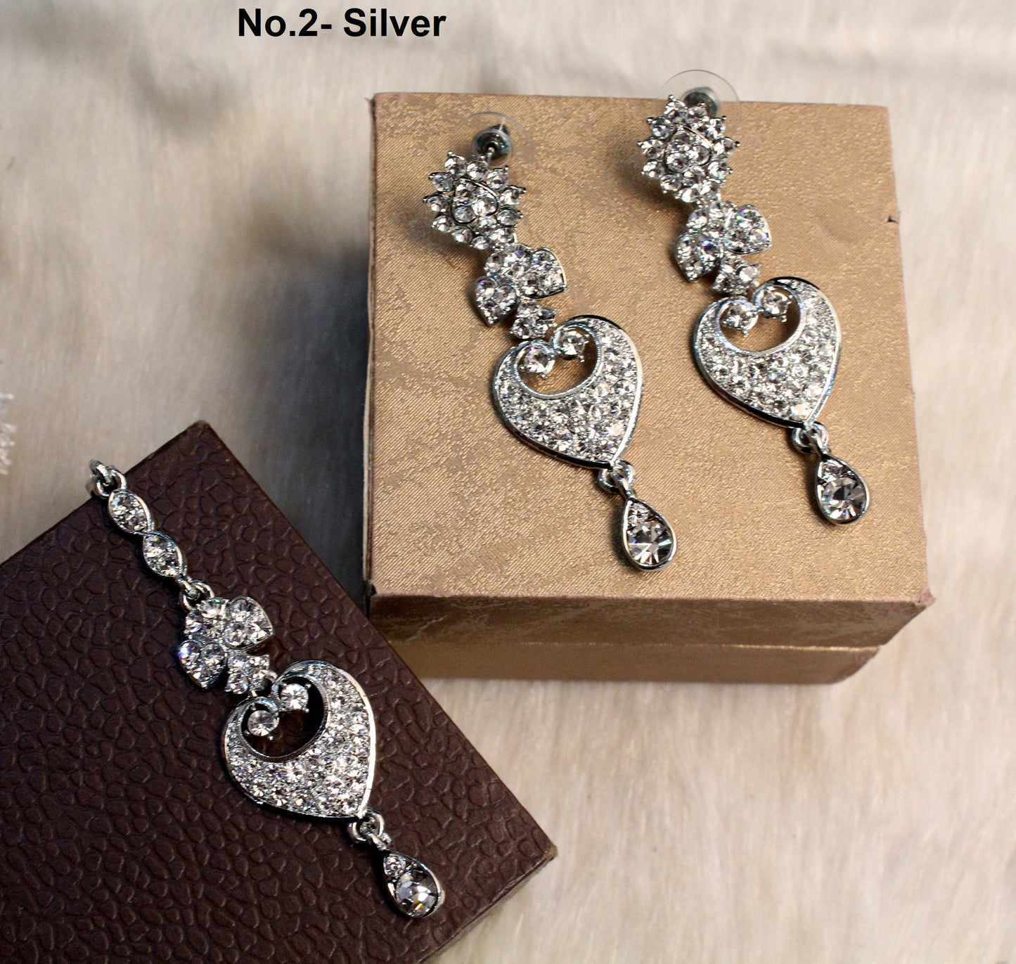 Silver Earrings/ Gold earrings/Crystal silver Gold chandeliers Bridal Earrings Set Jewellery/ Bridesmaids Bollywood Jewellery/Gift for her