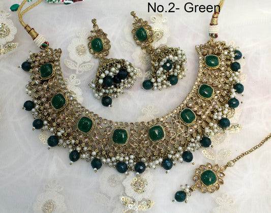 Indian  Jewellery/dark gold Bridal necklace Set/Bollywood Gold Indian Jewellery Necklace Set/ Wedding Sets/ Bridesmaid sets