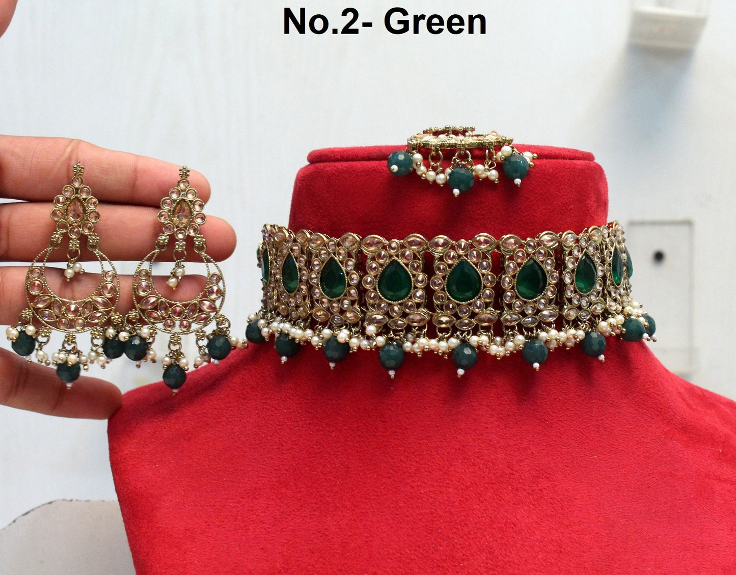 Choker Set Necklace Set/Antique gold choker set Jewellery set /Indian choker necklace set/Bridesmaid Jewellery/ Indian jewellery