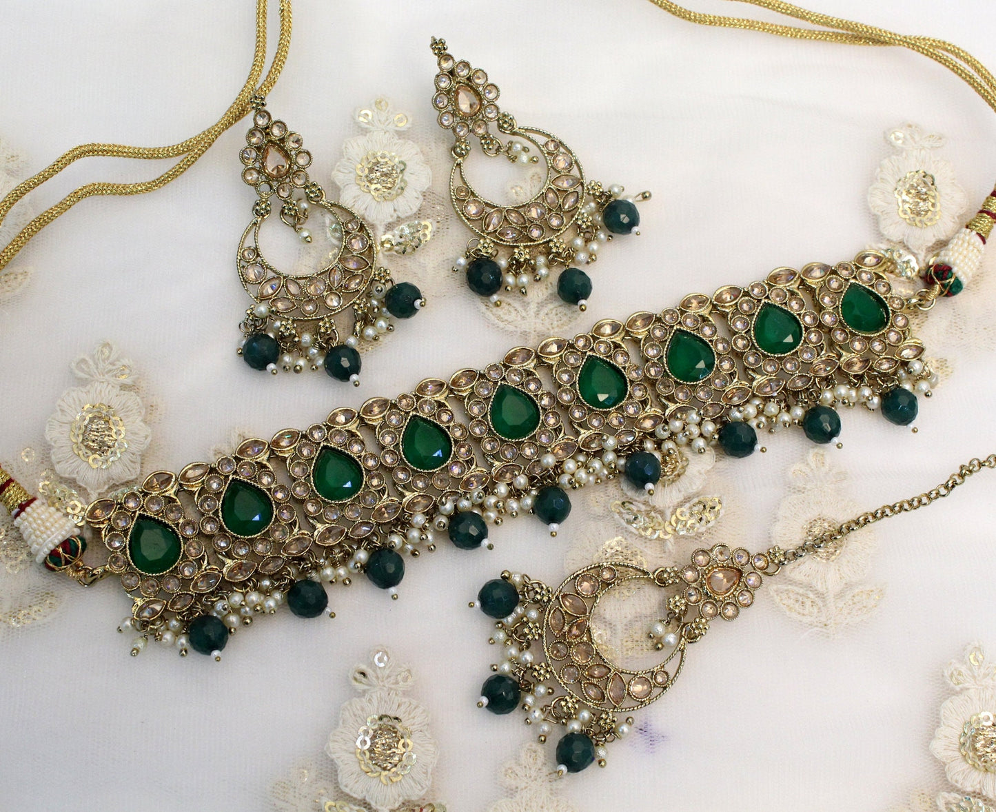 Choker Set Necklace Set/Antique gold choker set Jewellery set /Indian choker necklace set/Bridesmaid Jewellery/ Indian jewellery