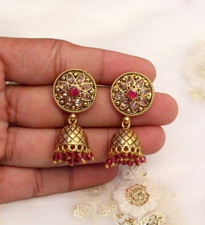 Indian Gold  Jewellery  choker set/Ruby Choker Set Bollywood Style Gold Finish South alia Indian bridal Jewellery