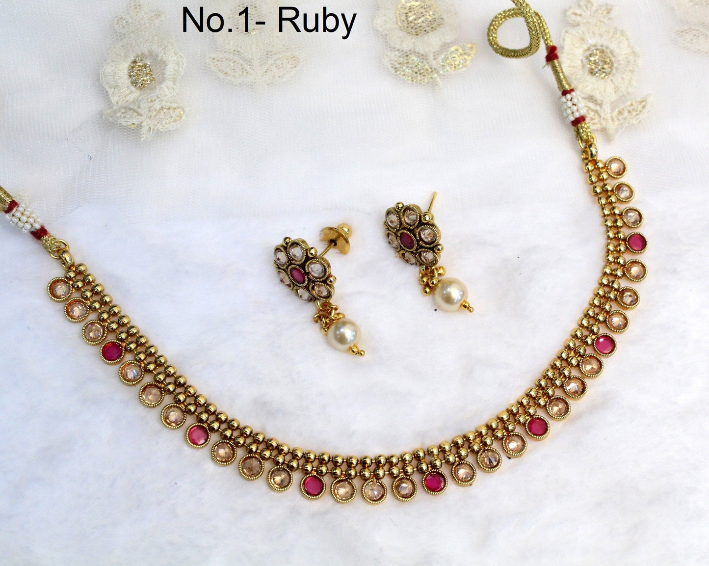 Indian Polki Necklace set  Jewellery / Bollywood Style Gold Finish South Indian wedding bridal Jewellery/gift for her