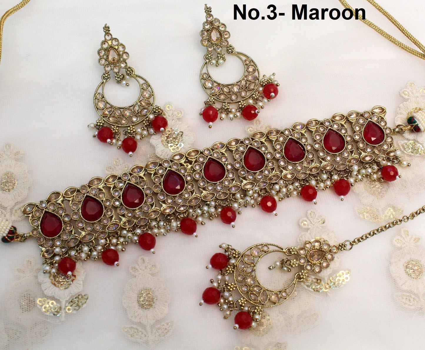 Choker Set Necklace Set/Antique gold choker set Jewellery set /Indian choker necklace set/Bridesmaid Jewellery/ Indian jewellery