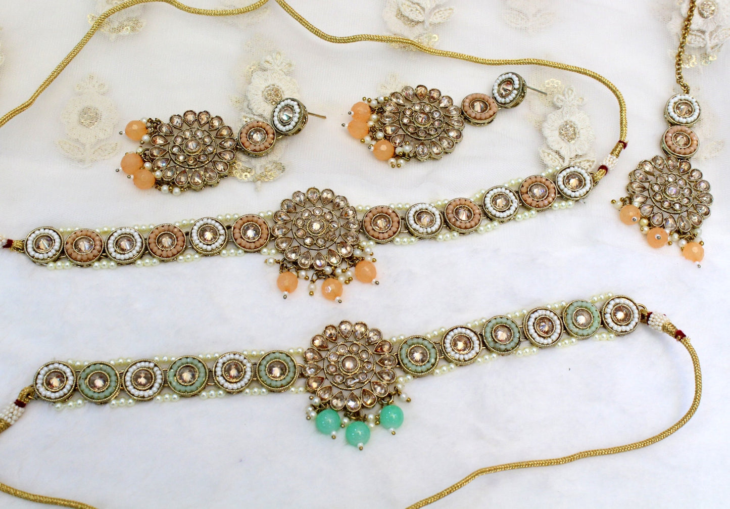 Choker Jewellery Set Chik Choker Set/ Bollywood Jewellery/dark gold Indian choker necklace set/ Bridesmaid Jewellery/Women Necklace set