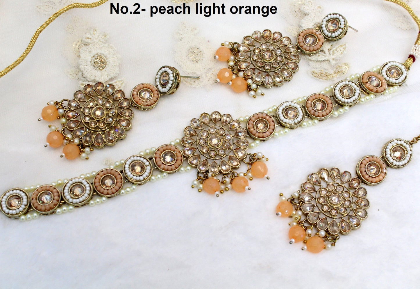 Choker Jewellery Set Chik Choker Set/ Bollywood Jewellery/dark gold Indian choker necklace set/ Bridesmaid Jewellery/Women Necklace set