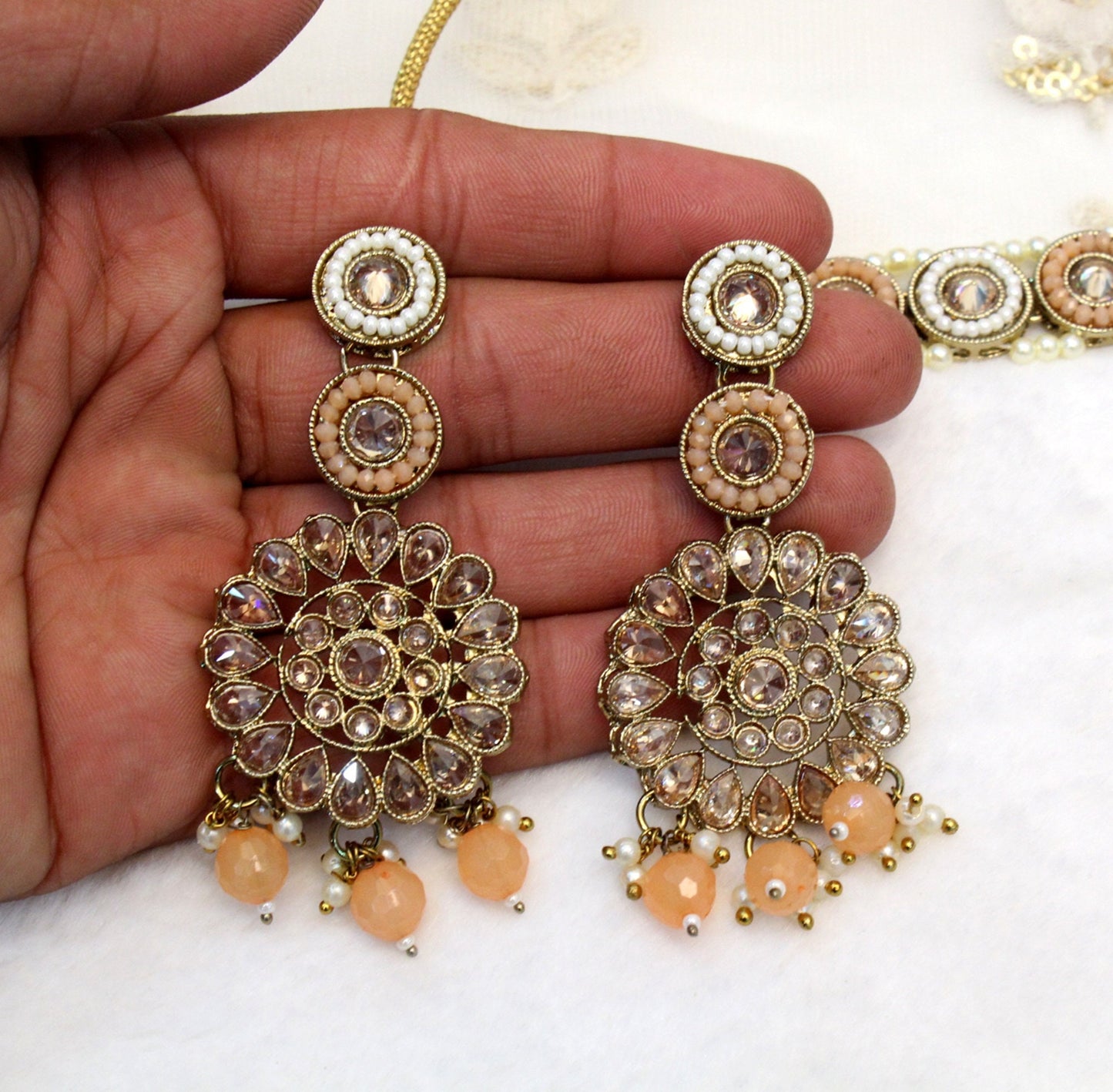 Choker Jewellery Set Chik Choker Set/ Bollywood Jewellery/dark gold Indian choker necklace set/ Bridesmaid Jewellery/Women Necklace set