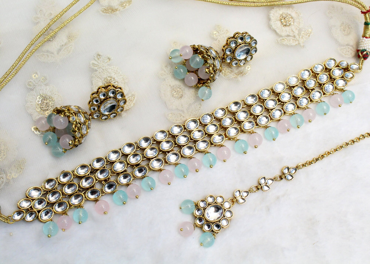 Buy Choker Set Gold kundan Set/ Bollywood Jewellery/kundan Bridesmaid Jewellery/Women Necklace wide set