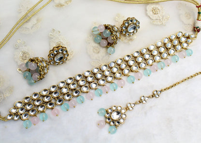 Buy Choker Set Gold kundan Set/ Bollywood Jewellery/kundan Bridesmaid Jewellery/Women Necklace wide set