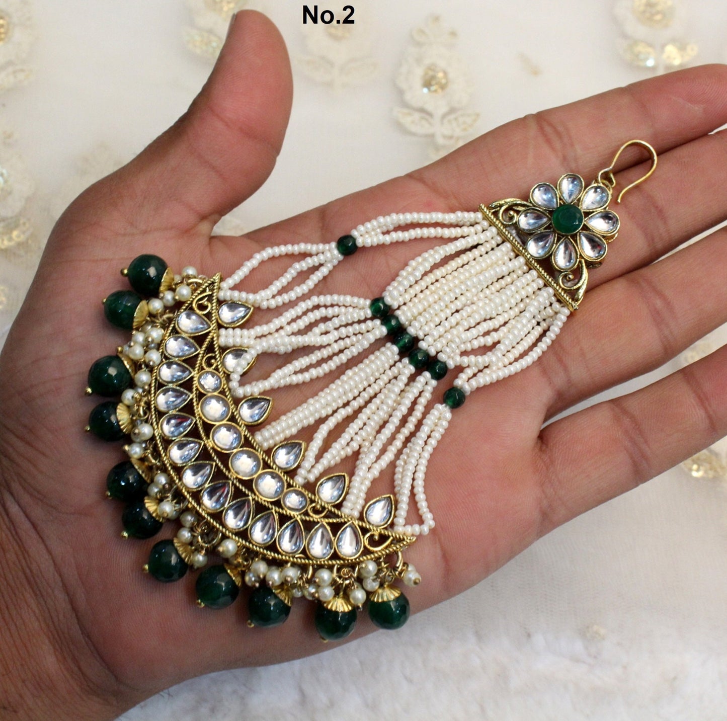 Jhumar  Gold Plat Headpiece Passa /Jhumar Jhoomer Bollywood Side Hijab Headpiece/ Punjabi Indian Jewellery/Pakistani Muslim Headpiece