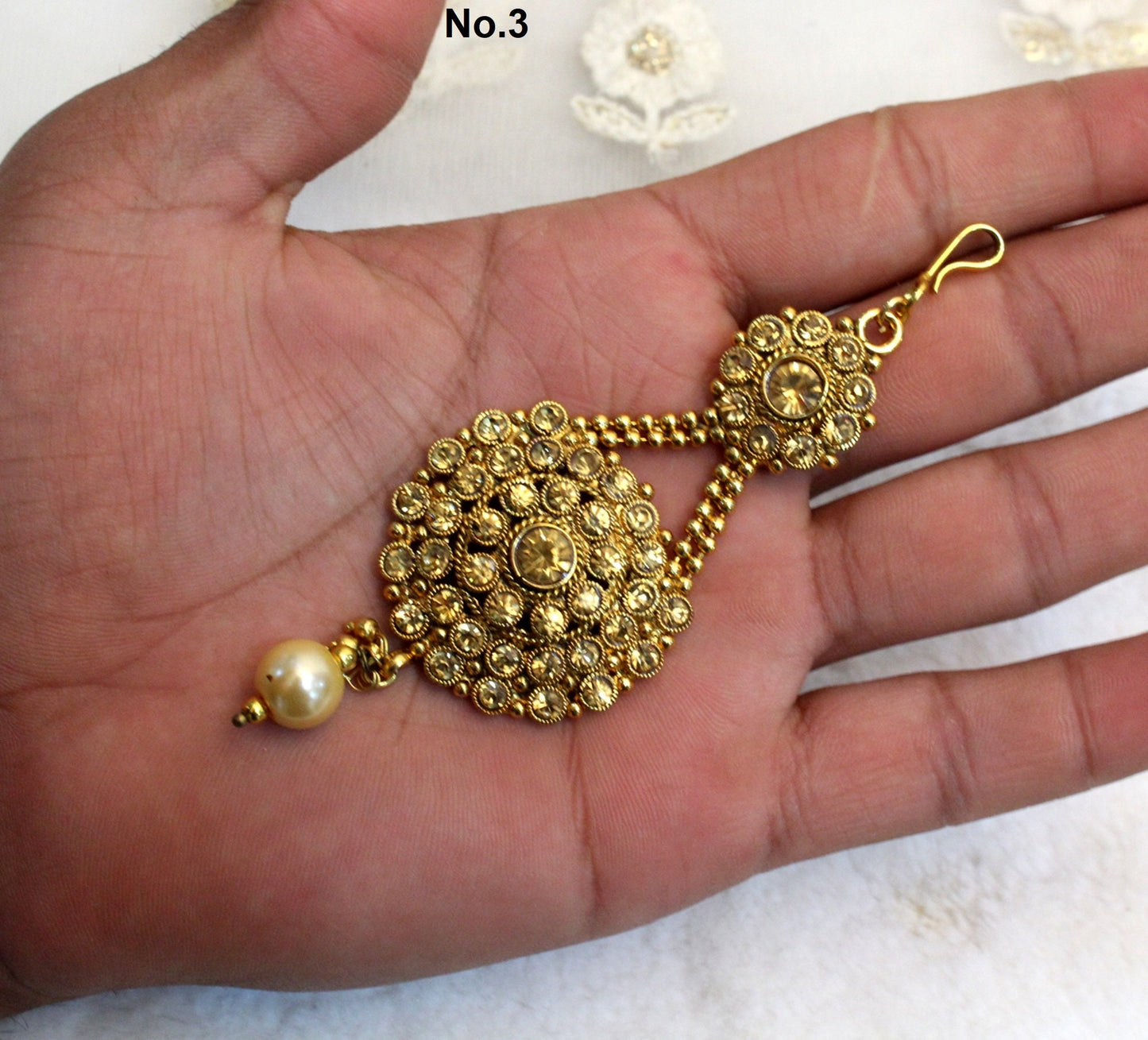 Jhumar  Gold Plat Headpiece Passa /Jhumar Jhoomer Bollywood Side Hijab Headpiece/ Punjabi Indian Jewellery/Pakistani Muslim Headpiece