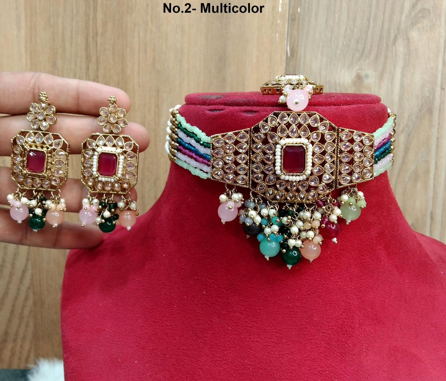 Indian Choker Set / Antique gold finish Jewellery set /Indian choker necklace set/Bridesmaid Jewellery/gift for her/ chini Wedding jewellery set