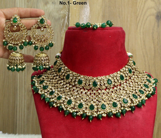 Buy Choker Set Bridal Necklace Set/Choker necklace Jewellery set /Indian bridal necklace set/Bridesmaid Jewellery/gift for her