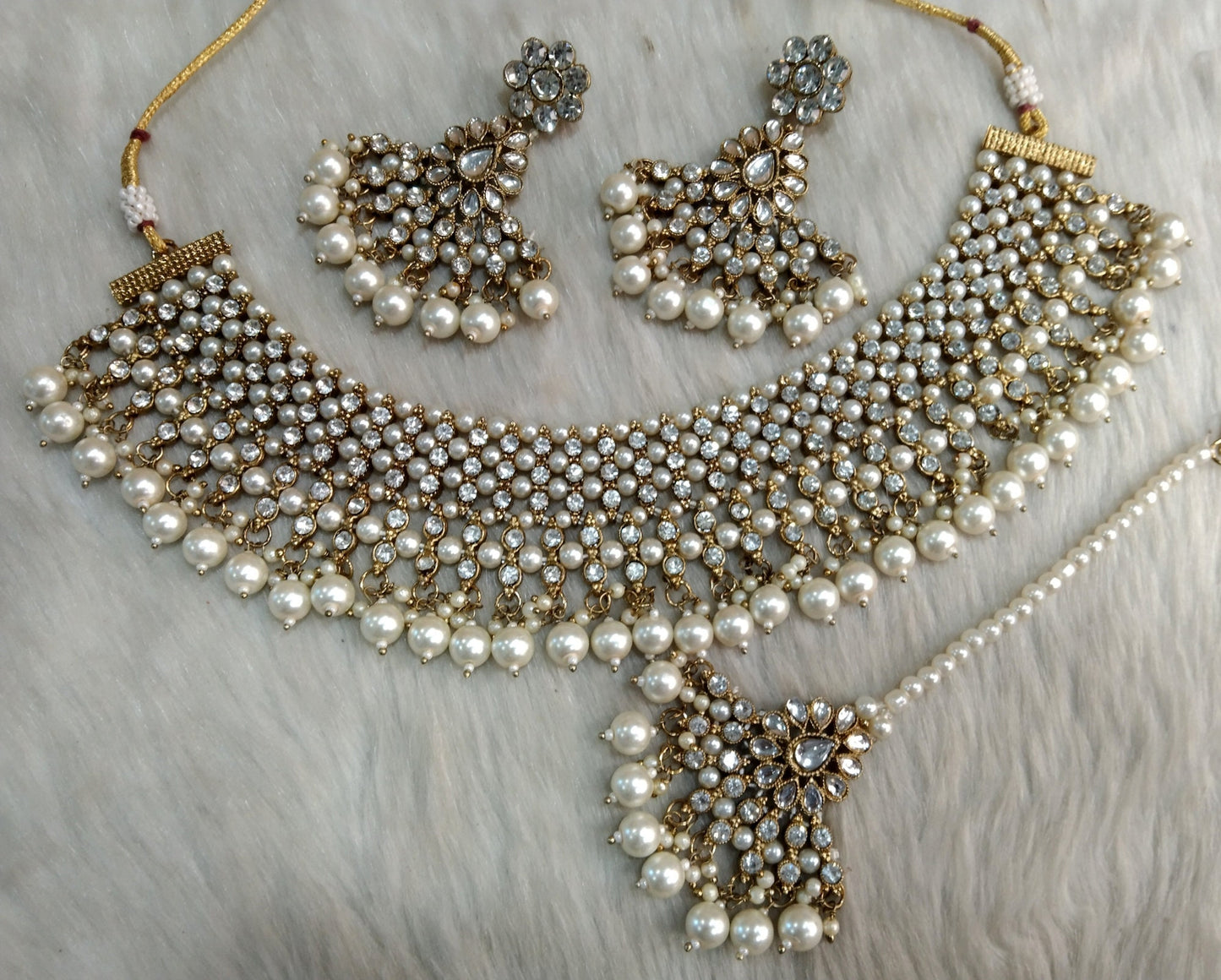 Indian Jewellery/Bridal Gold Bollywood Jewellery Necklace Set/Red , green, pink choker Jewelry/Wedding Kundan Semi Bridal Ethnic Set