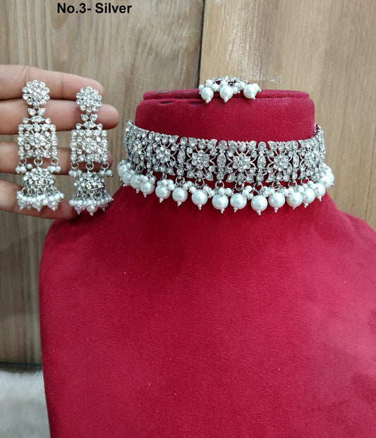 Jewelry Choker Set /Antique gold finish Jewellery set /Indian Pink, blue choker  set/Bridesmaid Jewellry/gift for her/sunny vale Wedding jewelry set