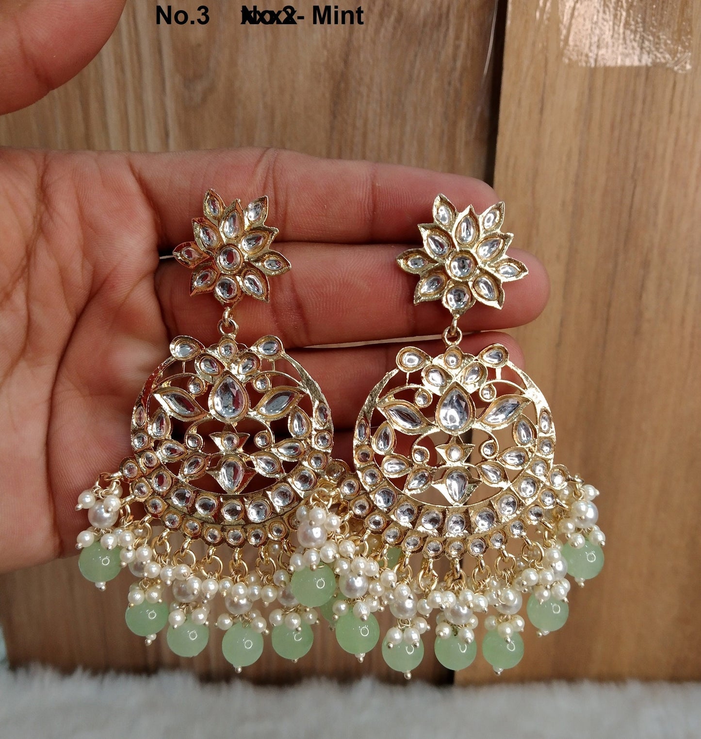 Indian Jewellery/Gold Indian Earrings Tikka Set/Indian sea green,pink,Gajjri , blue chand balli  Earrings Jewellery/Wedding Bridal Jewellery sanam Set