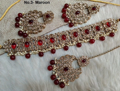 Indian jewellery Choker Set Necklace/Bollywood Jewellery/Indian dark gold choke set/Wellington Bridesmaid Jewellery/Women Necklace set