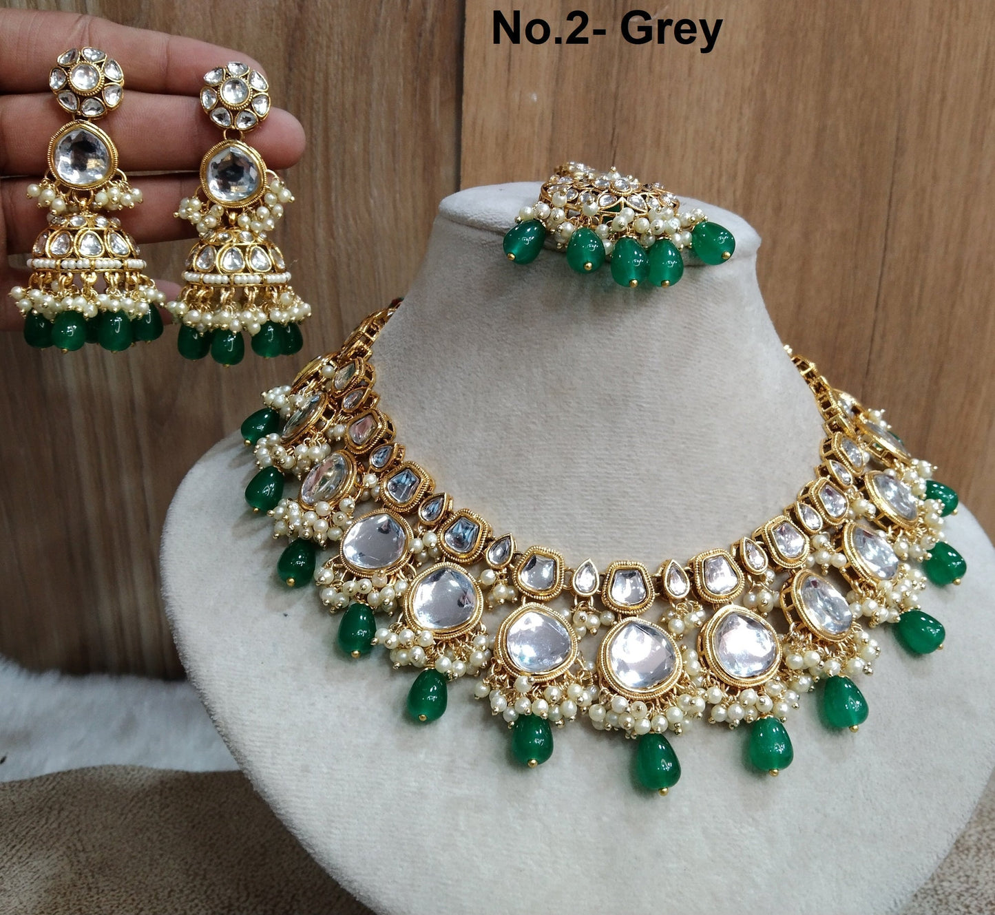 Indian Jewellery/ Gold Semi Bridal Kundan necklace Set Indian ruby, pink, sea green livingston Wedding Bridal Jewellery Necklace