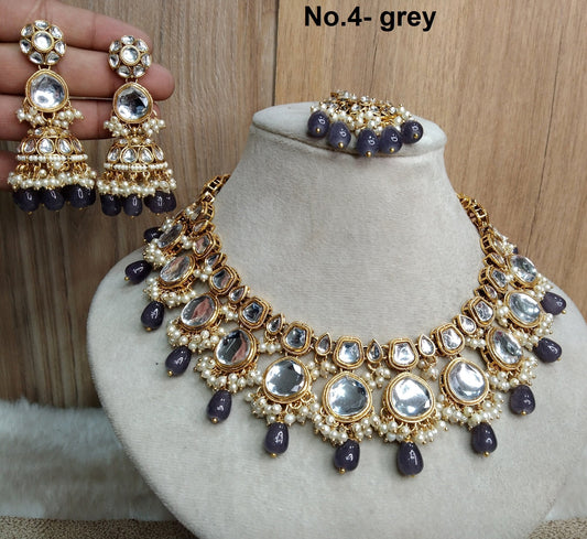 Ivory Indian   Jewellery , Kundan necklace Set Indian Wedding Bridal Ethnic Bridal Necklace, smithtown livingston set,