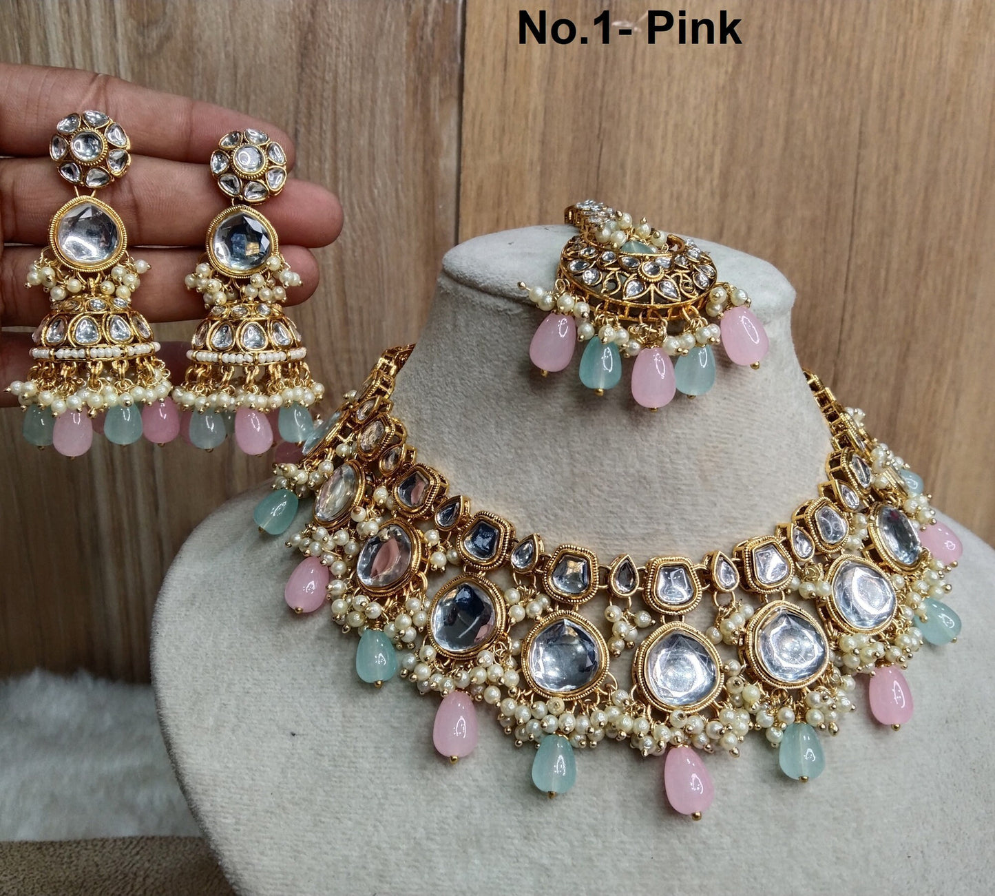 Ivory Indian   Jewellery , Kundan necklace Set Indian Wedding Bridal Ethnic Bridal Necklace, smithtown livingston set,