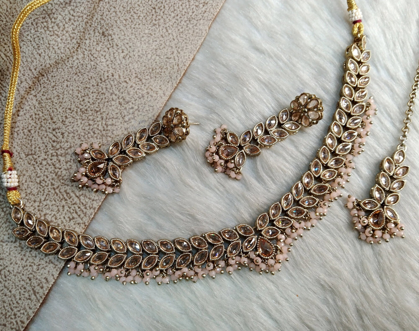Indian   Jewellery/Dark gold  necklace Set/Bollywood Gold Indian Jewelry Jewellery Set /Bridesmaid jewellery monterey sets
