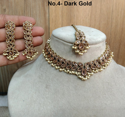 Indian   Jewellery/Dark gold  necklace Set/Bollywood Gold Indian Jewelry Jewellery Set /Bridesmaid jewellery monterey sets