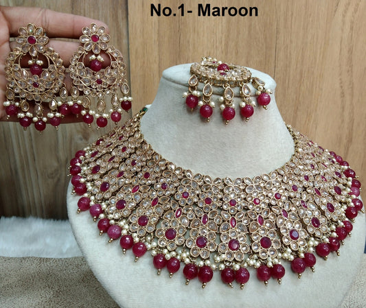 Indian  Jewellery/Dark gold ruby bridal necklace Set/Bollywood Gold Indian Jewelry Jewellery sacramento Set/Bridesmaid jewellery sets