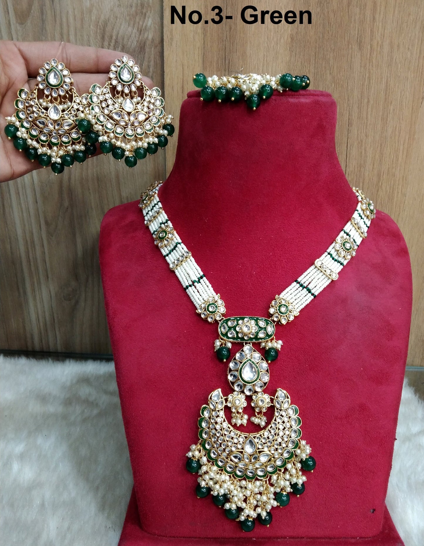Rani Haar Kundan long Necklace Set/Gold white, Maroon,Green,blue Indian Necklace Set/Indian kundan hobart Jewellery/Muslim Long Necklace Set