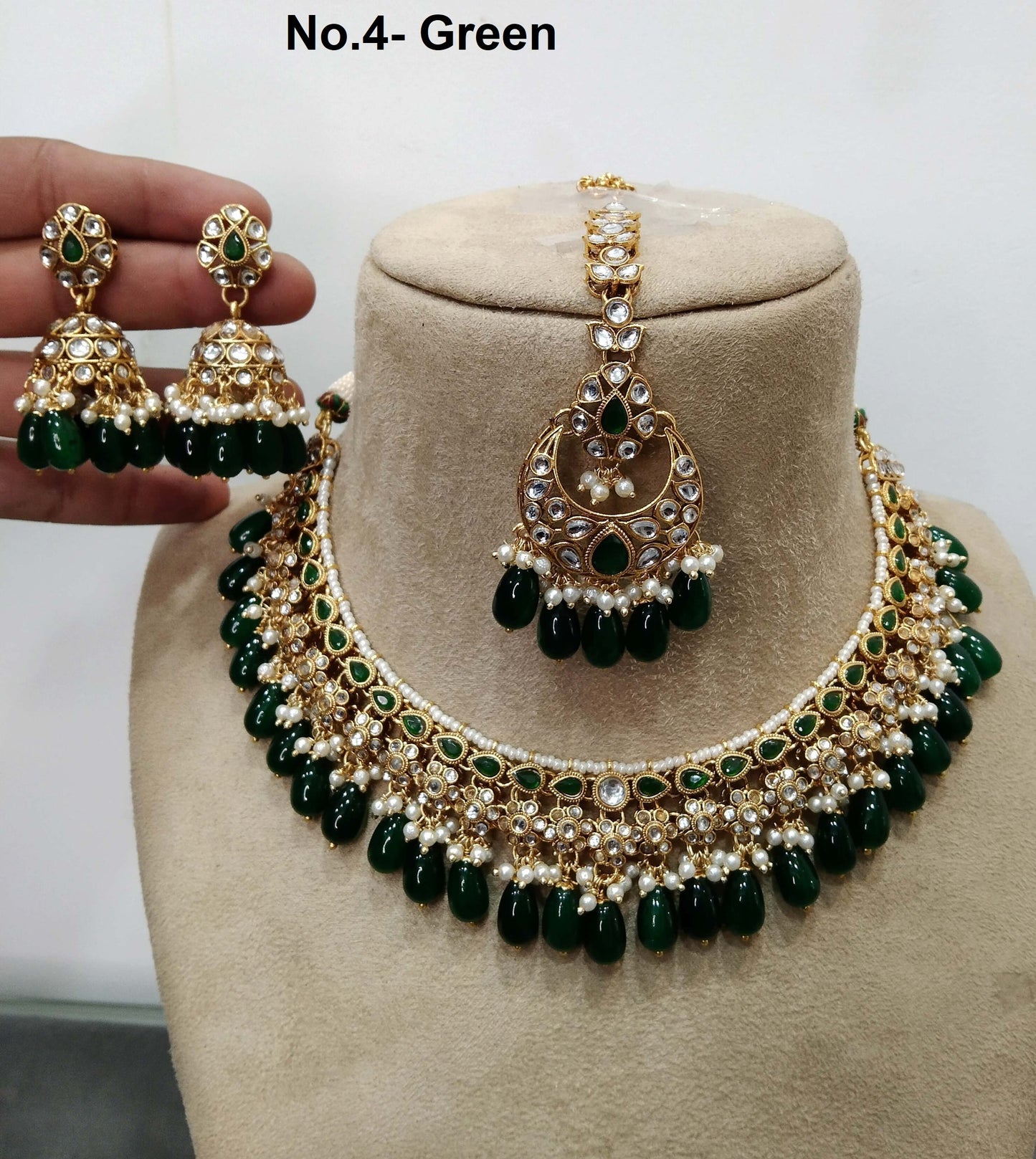 Indian Jewellery/ Gold Semi Bridal Kundan necklace Set Indian ruby, pink, peach , gajjri, skyblue, yellow, Peggy Wedding  Jewellery Necklace