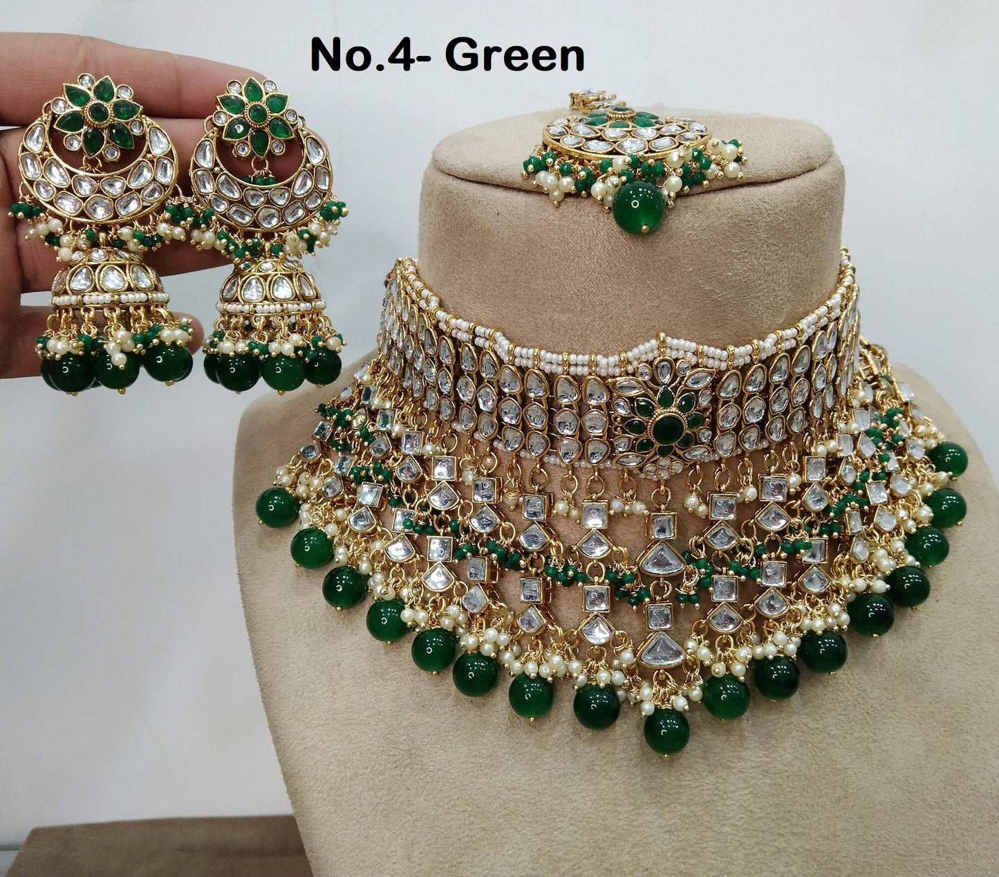Indian jewellery kundan Choker Set Necklace Earrings Set/Gold white,Purple,Green,Maroon set Indian Kura Jewellery Necklace Set