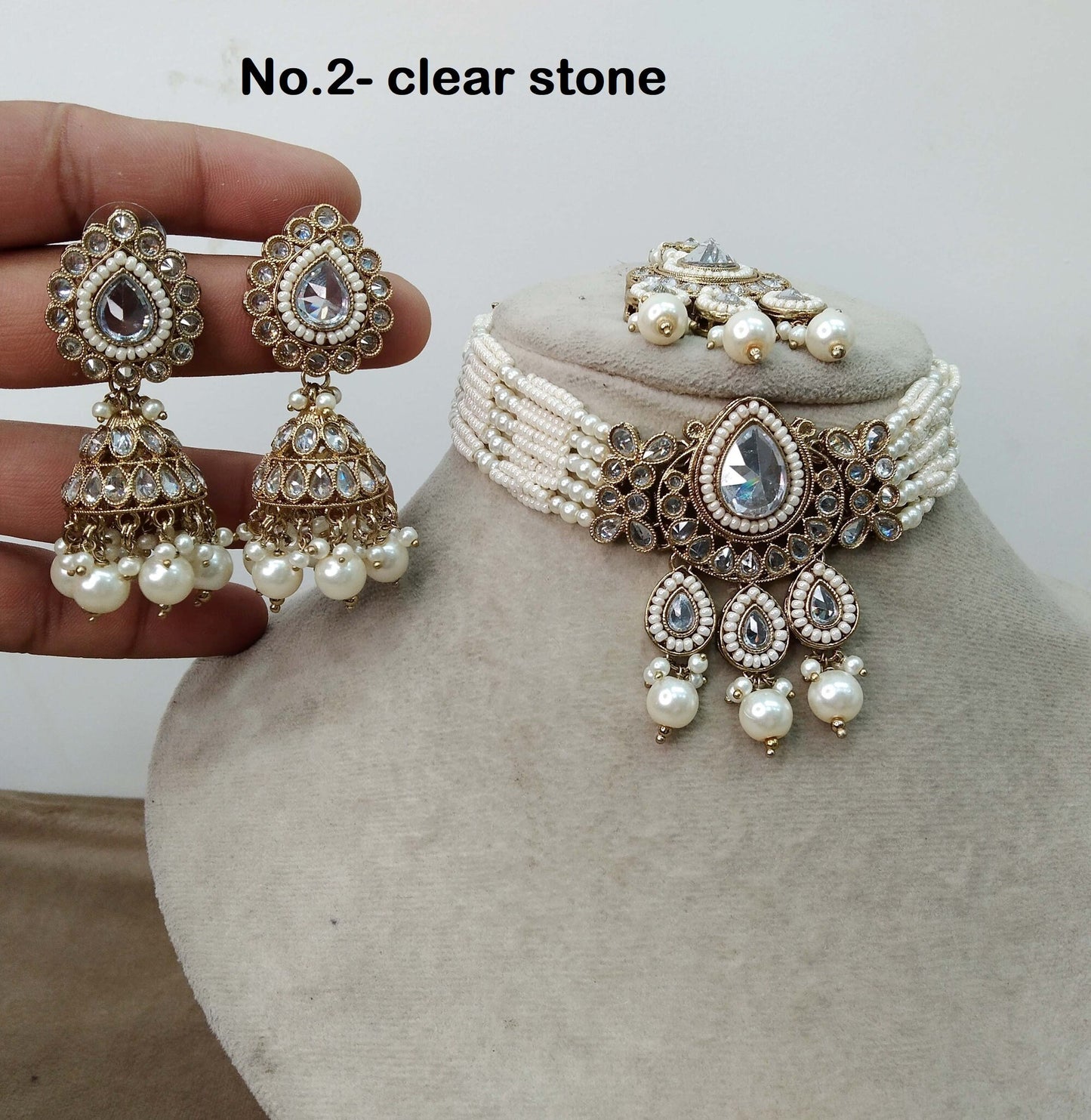 Indian jewellery Choker Set /Bollywood Jewellery/Antique gold Indian choker necklace set/Women Necklace Alan set