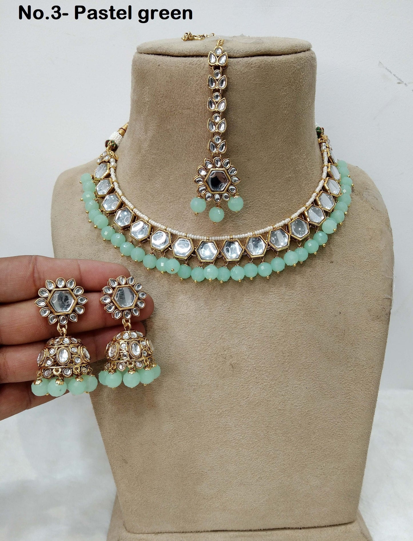 Ivory Indian  Jewellery , Kundan necklace Set Indian Wedding Bridal Ethnic Bridal Necklace,bridesmaid Tina set,Punjabi set