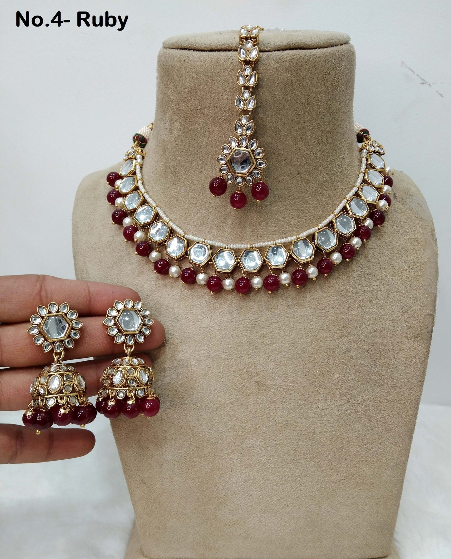 Ivory Indian  Jewellery , Kundan necklace Set Indian Wedding Bridal Ethnic Bridal Necklace,bridesmaid Tina set,Punjabi set