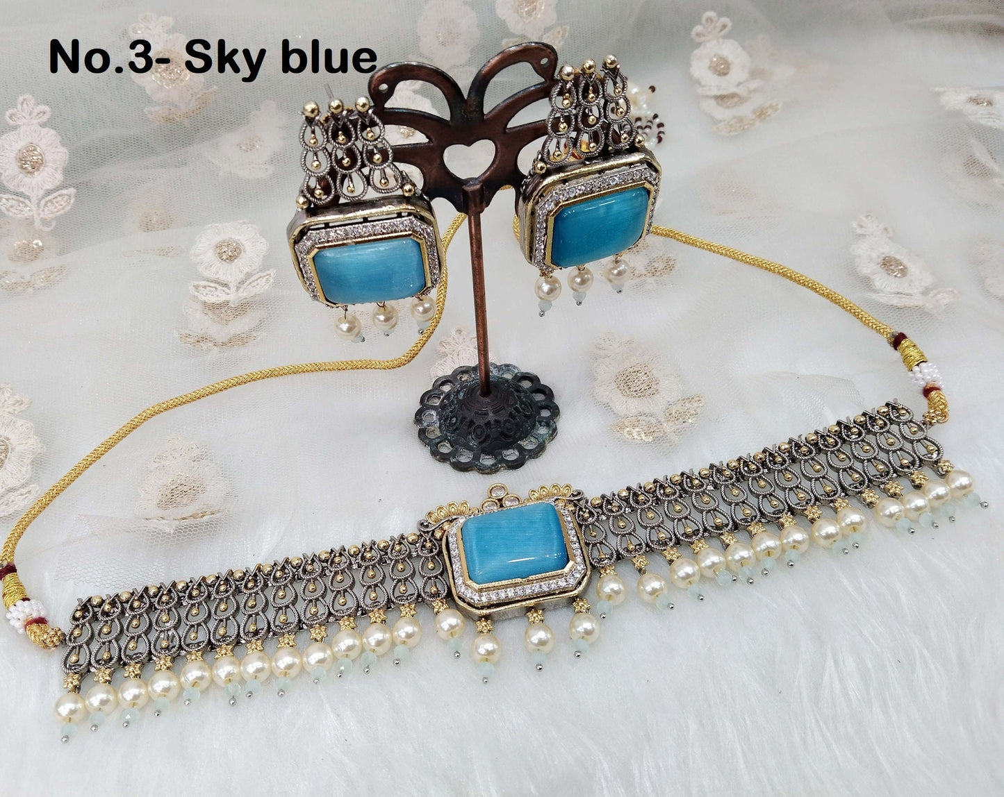 Buy Choker Set /Victorian polish choker Set/ Bollywood choker Set/Indian choker set/ Bridesmaid Jewellery/Women gift/Nova antique choker set