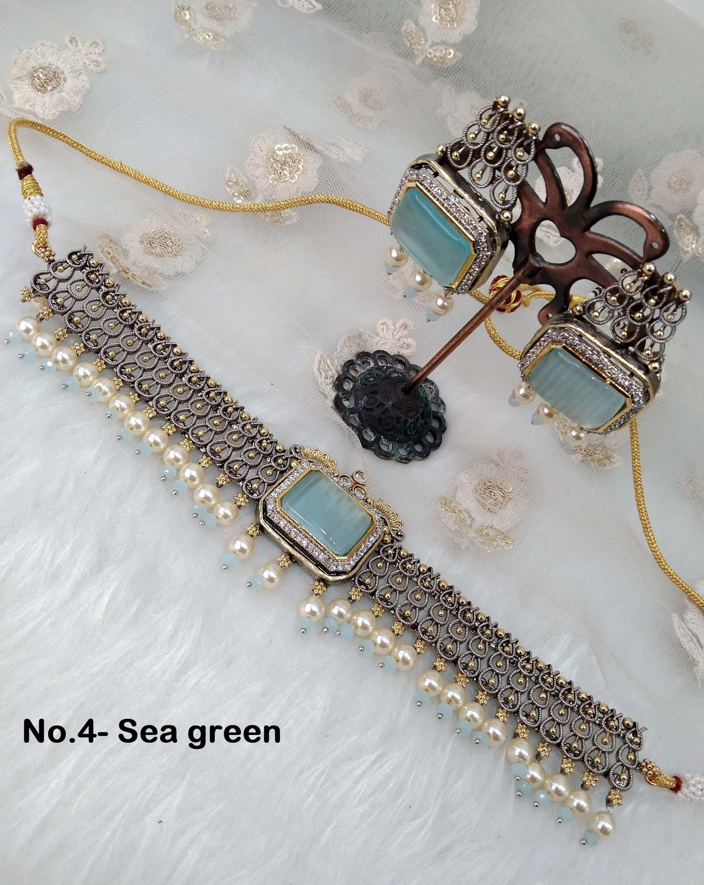 Buy Choker Set /Victorian polish choker Set/ Bollywood choker Set/Indian choker set/ Bridesmaid Jewellery/Women gift/Nova antique choker set