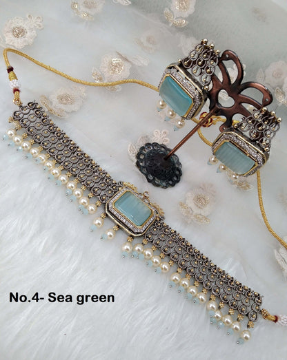 Buy Choker Set /Victorian polish choker Set/ Bollywood choker Set/Indian choker set/ Bridesmaid Jewellery/Women gift/Nova antique choker set
