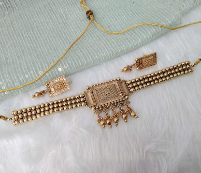Indian Gold  Jewellery  choker set/Ruby Choker Set Bollywood Style Gold Finish South alia Indian bridal Jewellery